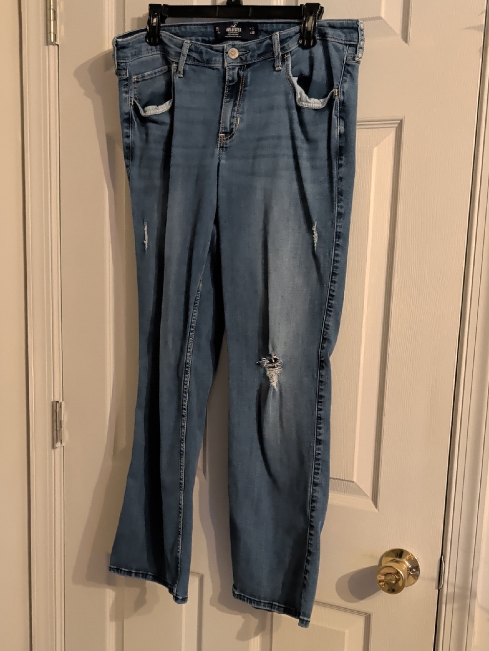 Hollister Medium Blue Distressed Bootcut Jeans